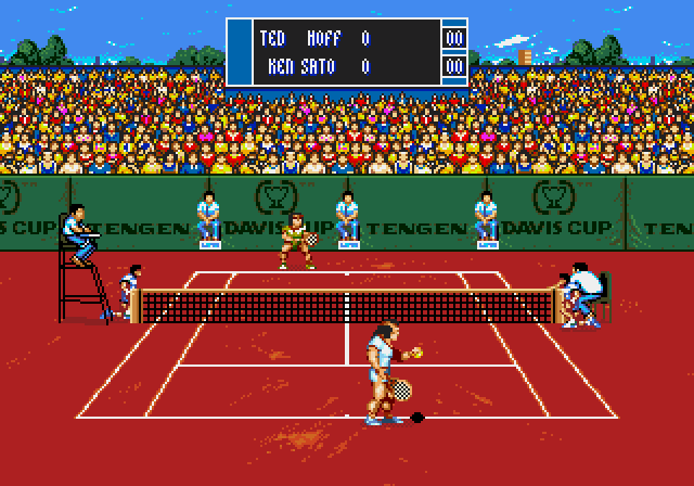 Davis Cup Tennis - Megadrive game screenshot (1993) by Tengen